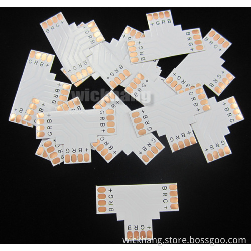 T Shape 10mm 4pin Connector PCB Adapter for 5050 RGB LED Strip Light